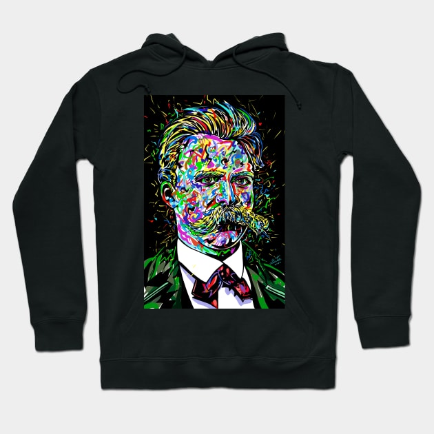 FRIEDRICH NIETZSCHE portrait Hoodie by lautir